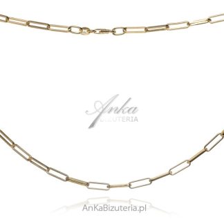 Łańcuszek srebrny pozłacany rolo flat  50 cm