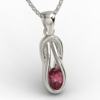 Wisiorek z białego złota z rubinem BPW-69B