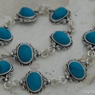 ALLBLUE - srebrna bransoletka z turkusem