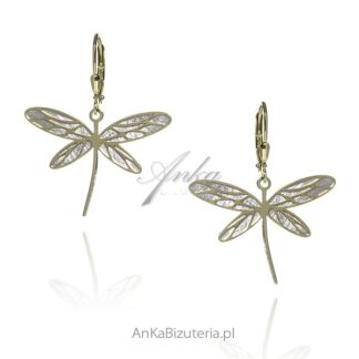 Kolczyki srebrne pozłacane sasennach