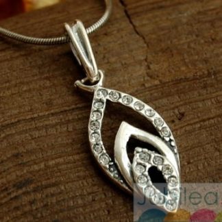 PŁOMYK - srebrny wisiorek z cyrkoniami