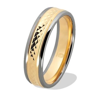 Dwukolorowa obrączka wykonana z żółtego i białego złota palladowego  ŁN-38ZB-EXTRA light-m