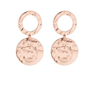 Kolczyki z nieregularnymi kołami z różowego złota