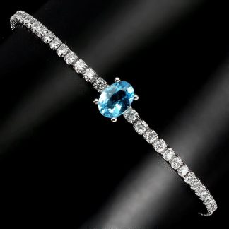 Bransoletka delikatna 925 naturalny topaz swiss cyrkonie