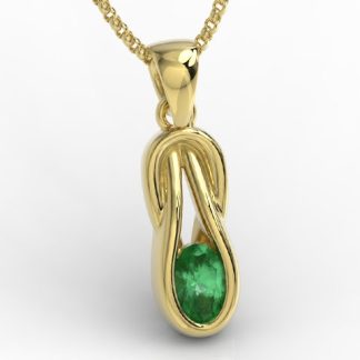 Wisiorek z żółtego złota ze szmaragdem BPW-69Z