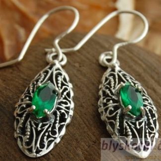 BOCONO - srebrne kolczyki ze szmaragdem