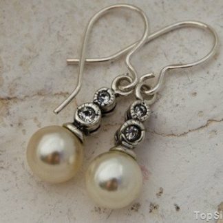 CHOPIN - srebrne kolczyki z perłą