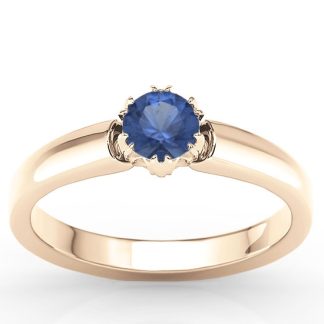 Pierścionek zaręczynowy z różowego złota z szafirem BP-2130P