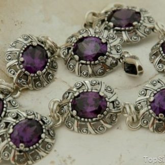 INGRID - srebrna bransoletka z ametystem