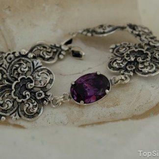 ODESSA - srebrna bransoleta z ametystem