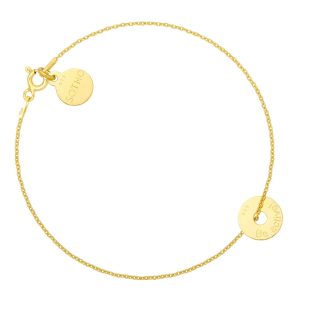Złota bransoletka z malutką karmą Be active!
