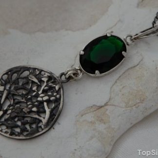 BORNEO - srebrny wisiorek ze szmaragdem