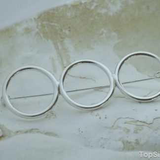 TRZY KOŁA - koreańska srebrna broszka