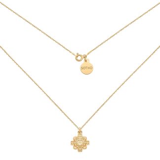 Złoty naszyjnik z rozetą : Długość - 50 cm