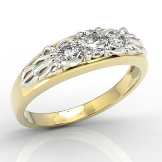 Pierścionek z żółtego i białego złota z diamentami BP-49ZB