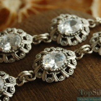 MARLIN - srebrna bransoletka z kryształem