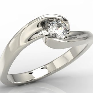 Pierścionek zaręczynowy z białego złota z brylantem model AP-8220B
