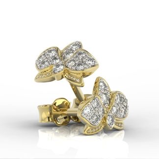 Kolczyki z żółtego złota z cyrkoniami BPK-45Z-R-C