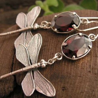 WAŻKI - srebrne kolczyki z granatem