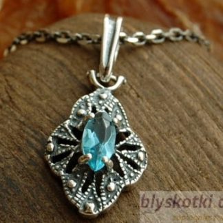 GLORIA - srebrny wisiorek z akwamarynem