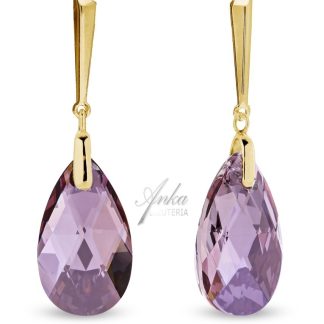 Kolczyki srebrne pozłacane swarovski lacrima irys