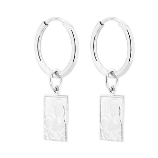 Srebrne kolczyki z medalikami