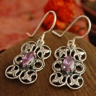 LUISE - srebrne kolczyki z ametystem