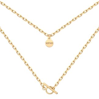 Złoty masywny łańcuszek z ozdobnym zapięciem : Długość - 50 cm