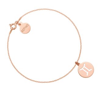 Bransoletka z zodiakiem Bliźniąt z różowego złota