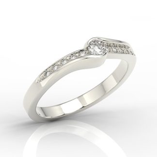 Pierścionek z białego złota z brylantami 0,13ct model BP-3413B