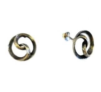 Kolczyki srebrne oksydowane  kółka