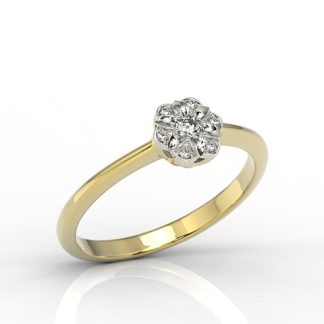 Pierścionek z żółtego i białego złota z diamentami JP-87ZB