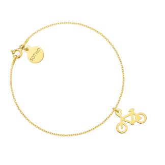 Złota bransoletka z rowerem