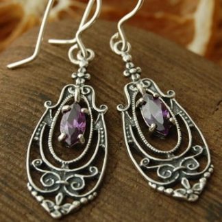 MORA - srebrne kolczyki z ametystem