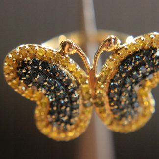 Pierścionek złoty diamenty r 14 motyl certyfikat