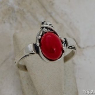 BIBINA - srebrny pierścionek z koralami