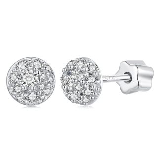 Srebrne kolczyki sztyfty zakręcane Moissanity 0,03 ct srebro 925