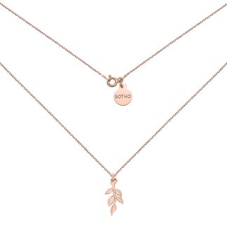Naszyjnik z różowego złota z gałązką : Długość - 38cm