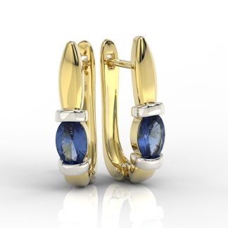 Kolczyki z żółtego i białego złota z szafirami APK-67ZB