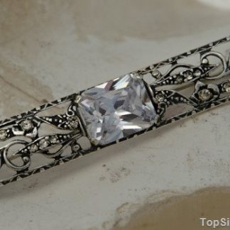 SALVA - srebrna broszka z kryształem