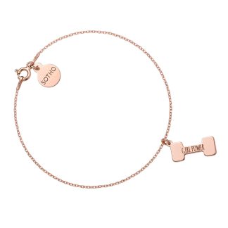 Bransoletka z różowego złota ciężarek GIRL POWER
