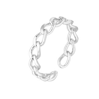 Srebrny łańcuchowy pierścionek