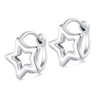 Srebrne gwiazdki kolczyki koła zatrzaski srebro 925