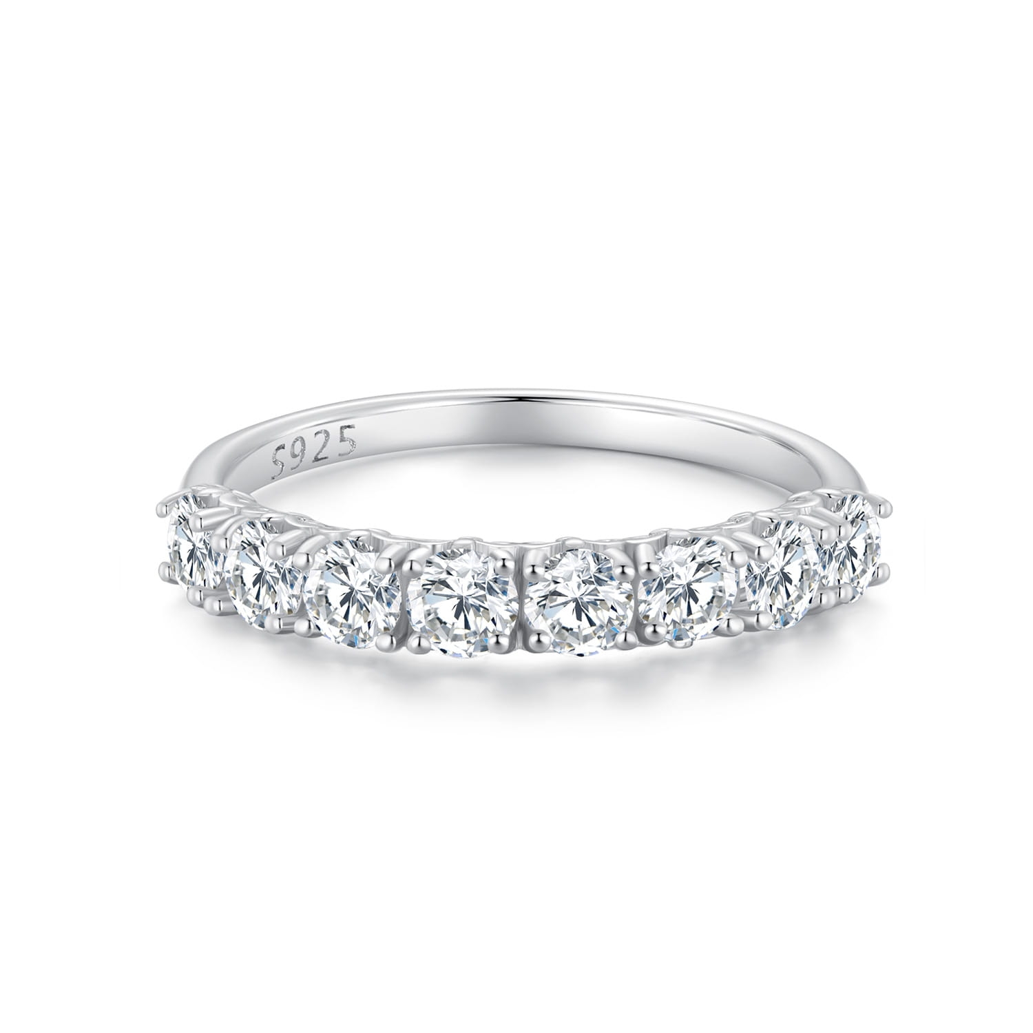 Srebrny pierścionek R16 Moissanit 8 x 0,1ct srebro 925