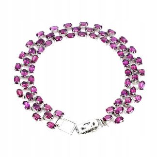Srebro 925 bransoletka naturalne granaty rodolity