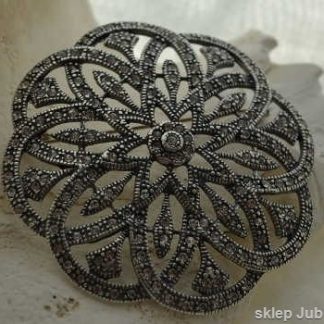 BALERINA - srebrna brosza z kryształami