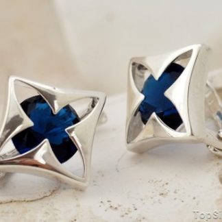 DELLA - srebrne kolczyki z szafirem CRYSTAL