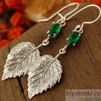 LISTKI BRZOZY - kolczyki ze szmaragdem
