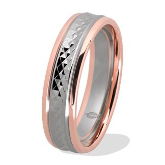 Obrączka z czerwonego i białego złota palladowego ŁN-38CB-EXTRA light-m