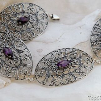 ATHRA - srebrna bransoletka z ametystem